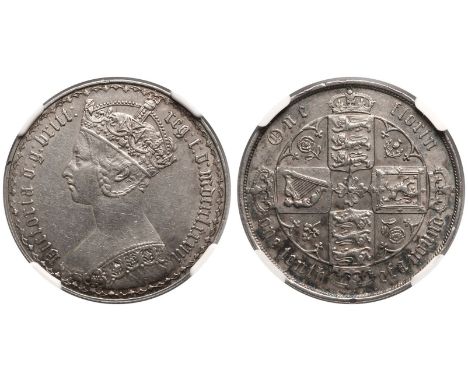 UNITED KINGDOM. Victoria, 1837-1901. Silver Florin, 1883. Royal Mint. Crowned 'Gothic' head of Queen Victoria left, dress dec