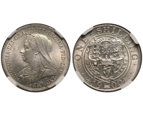 UNITED KINGDOM. Victoria, 1837-1901. Silver Shilling, 1900. Royal Mint. Crowned, old and veiled bust of Victoria facing left;