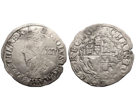 ENGLAND. Charles I, 1625-49. Silver Shilling, ND (1634-1635). Tower Mint. mm. Bell. Fourth crowned bust left, legend around, 