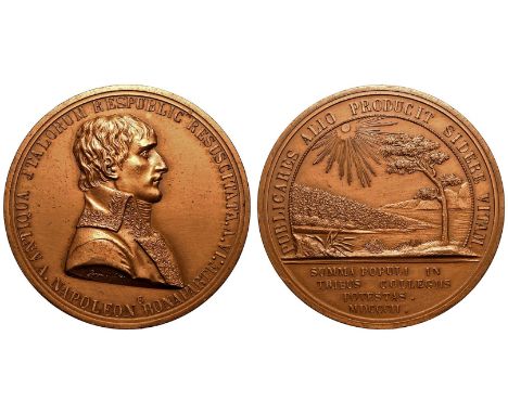 FRANCE. FIRST REPUBLIC. Napoleon Bonaparte, (as Premier Consul). Bronze Medal, 1802. Restrike. Commemorating the formation of
