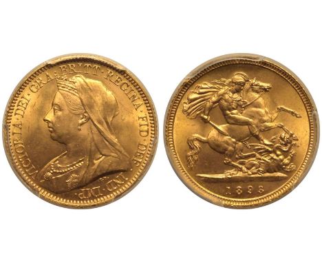 UNITED KINGDOM. Victoria, 1837-1901. Gold Half-Sovereign, 1893. London. Veiled head. Older crowned and veiled bust facing lef