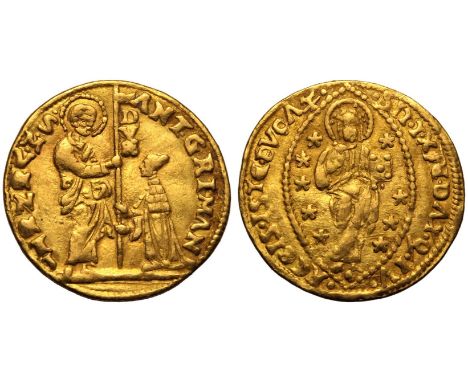 ITALIAN STATES. VENEZIA (VENICE, REPUBLIC). Antonio Grimani (Doge LXXVI), 1521-1523. Gold ducat, 1521-1523. Obv:  ANT• GRIMAN