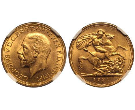 AUSTRALIA. George V, 1910-36. Gold Sovereign, 1931 M. Melbourne. The lowest mintage circulation sovereign from Melbourne mint