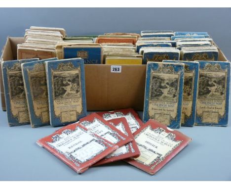 A MIXED BOX OF ORDNANCE SURVEY MAPS and reprint, coloured paper and cloth and linen backed including a Daily Graphic Motor Ma