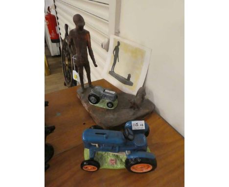 A maquette   One Man and His Dog   plus Border Fine Arts James Herriot Country Kitchen Collection ceramic tractor money box a