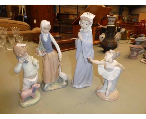 Four Nao porcelain figural models as children