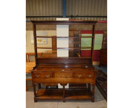 George III oak pot shelf dresser