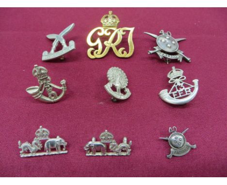 consisting silvered 40th Pathans (brooch fitting) ... Silvered 40th Pathans collar (lugs) ... Silver KC 13th F.F.R. (lugs) ..