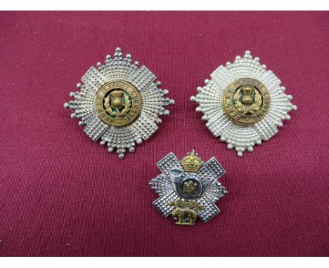 silver backing star hallmarked Edinburgh 1914 with maker.  Gilt motto circlet and thistles on a green enamel backing.  Two re
