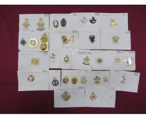 including QC silvered and gilt Queens Royal Hussars ... QC gilt Queens Division Band busby grenade ... QC gilt and enamel Que