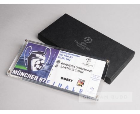 UEFA Champions League final match ticket Borussia Dortmund v Juventus Turin, played at Olympiastadion on 28th May 1997,limite