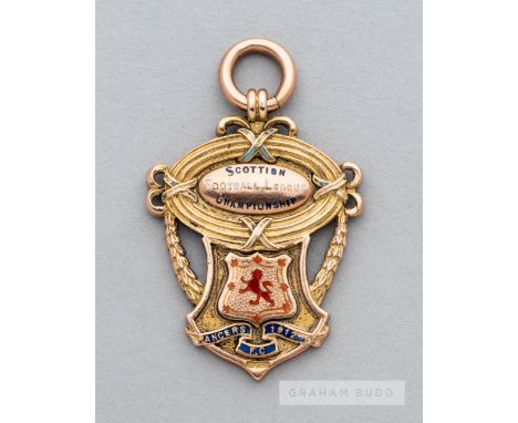 Scottish Football League 1911-12 Championship medal awarded to Jimmy Patterson of Rangers FC,in 15ct. gold & enamel (13gr.) i