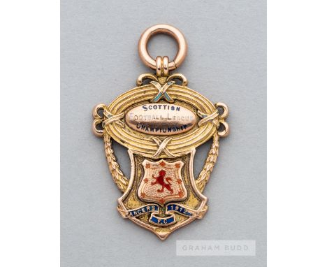 Scottish Football League 1911-12 Championship medal awarded to Jimmy Patterson of Rangers FC,in 15ct. gold & enamel (13gr.) i