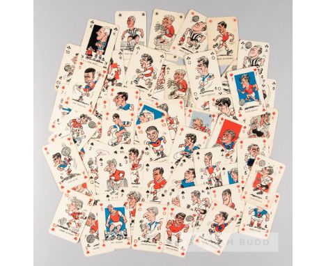 A complete series of Monty Gum English football player playing cards, circa 1961,comprising of 56 cards, each card suit of di