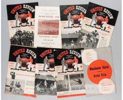 A collection of 86 Manchester United home programmes from the Munich disaster season of 1957-58,plus the FA Cup Semi-final at