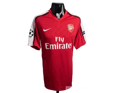 Thomas Vermaelen red Arsenal No.5 home jersey from the match against Olympiakos, UEFA Champions League Group H, 29th Septembe
