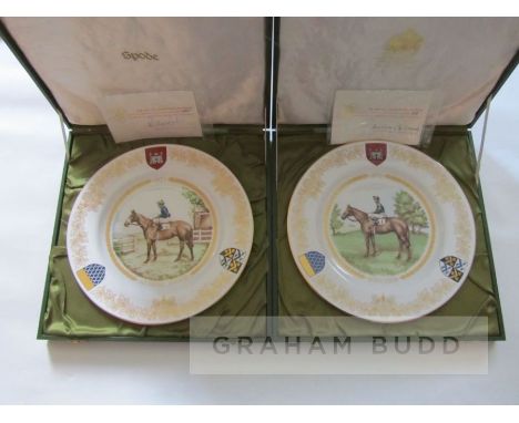 Two cased limited edition plates from the Spode Fine Bone China St Leger Series, featuring Athens Wood & Boucher the 1971 and