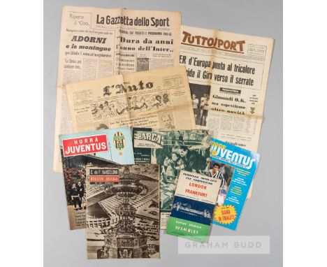 A collection of 140 plus European Cup Finals programmes from 1959 to 2010, mostly European Cup Finals plus newspapers and mag