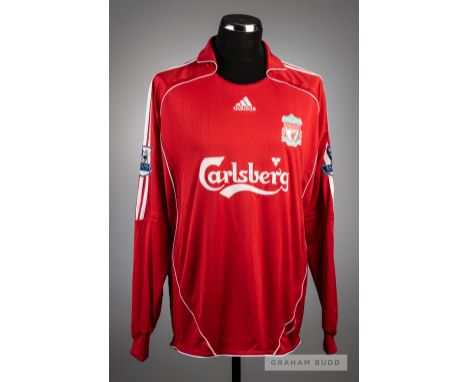 Kuyt signed red Liverpool No.18 home jersey v Arsenal in the Premier League at Anfield on 13th December 2009,long-sleeved, wi
