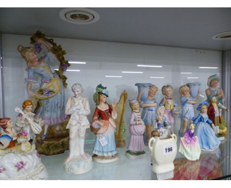 EIGHTEEN VARIOUS BISQUE AND GLAZED FIGURES, MAINLY GERMAN