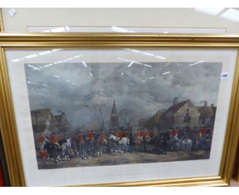 A LARGE ENGRAVING THE PYTCHLEY HUNT, TOGETHER WITH A PRINT AFTER DICKSEE. 