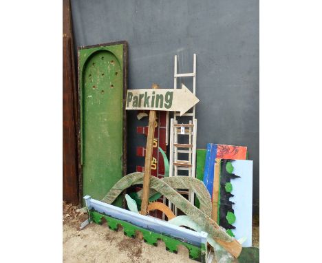 VARIOUS CRAZY GOLF PANELS, A LARGE BILLIARDS BOARD ETC