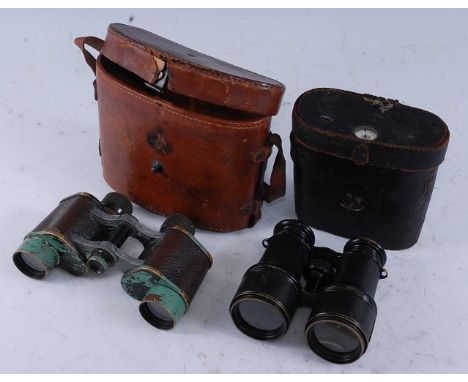 A pair of Bausch &amp; Lomb Optical Co. military binoculars, in leather case, together with one other pair of binoculars, the