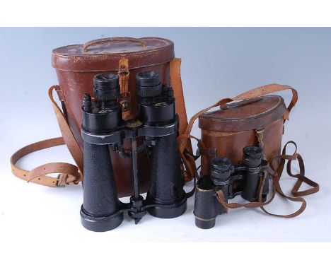 A pair of WW II period Naval binculars, marked Barr &amp; Stroud 7X CF41 Glasgow &amp; London A.P. No. 1900A Serial No. 66795