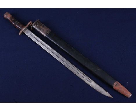 A 1913 pattern Remington bayonet, the 43cm single edged fullered blade stamped to the ricasso 1913, 9 17 Remington and US to 