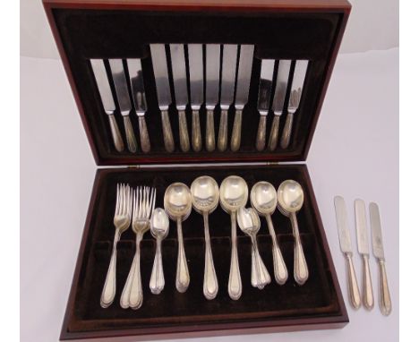 A canteen of Mappin and Webb silver plated flatware for six place settings