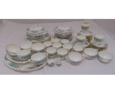 Coalport Revelry-Adam Green dinner service to include plates, tureens and covers, soup bowls, cups and saucers (75)