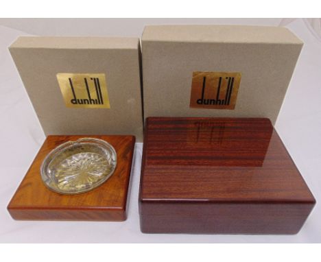 Dunhill mahogany humidor as new in original packaging and a Dunhill ashtray