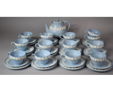 A Wedgwood of Etruria Teaset to Comprise Teapot (Spout Chipped), Saucers, Side Plates, Cups (Approximately 37 Pieces in Total