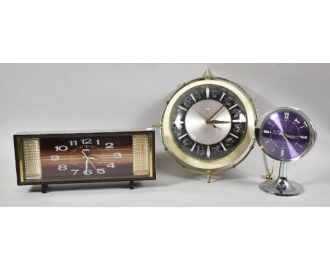 A Vintage Westclox Big Ben Repeater Alarm Clock Together with a Coral Bedside Alarm and a Metamec Circular Zodiac Clock 