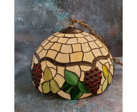 A modern Tiffany style ceilings light, 40cm diam 