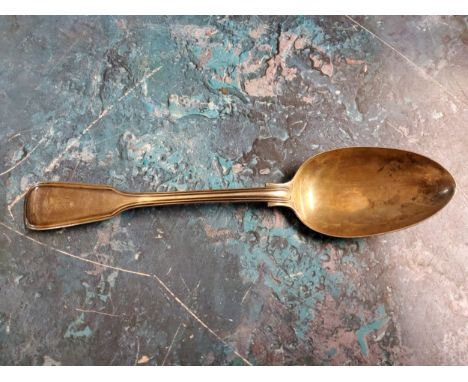 A Victorian&nbsp; silver Fiddle pattern table spoon,&nbsp;John Samuel Hunt,&nbsp; London 1859, 87g, 2.82toz 