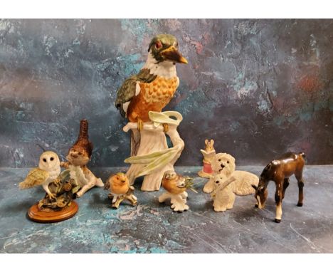 A Goebel model, of a Kingfisher, 25cm high, impressed mark;&nbsp; others;&nbsp; a Beswick bay foal;&nbsp; Border Fine Art Wes