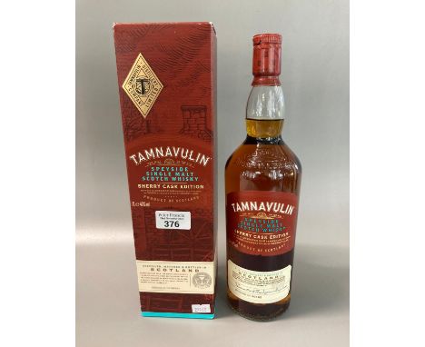Bottle of Tamnavulin Speyside Single Malt Scotch Whisky sherry cask edition.  1L.  40% vol.  In original box.   (B.P. 21% + V