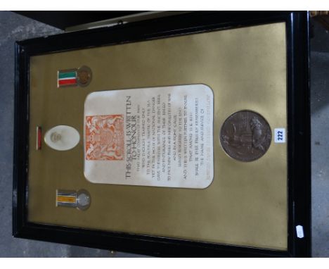 A Framed 1st World War Mercantile Medal Group, To Include Two Medals, Torpedo Badge &amp; Death Plaque, Accompanied By Photog