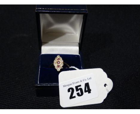         A Gold Diamond & Ruby Set Art Deco Style Ring                                   