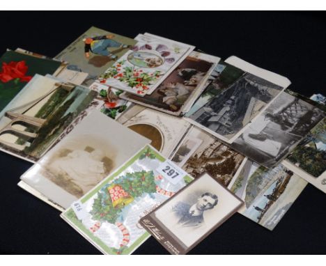         A Bundle Of Vintage Postcards, To Include Local Views & Portrait Subjects       