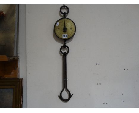         A Salters Brass Faced Spring Balance Scale To Weigh 200lbs                      