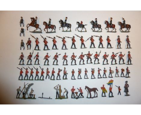 German solidcast Soldiers, Camp, Trees and Natives etc. various scales (G-P, some damage) (113 approx.)