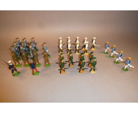 Armies of the World eight Russians in summer dress (two recast) with officer, seven Russian Infantry, four Japanese Infantry,
