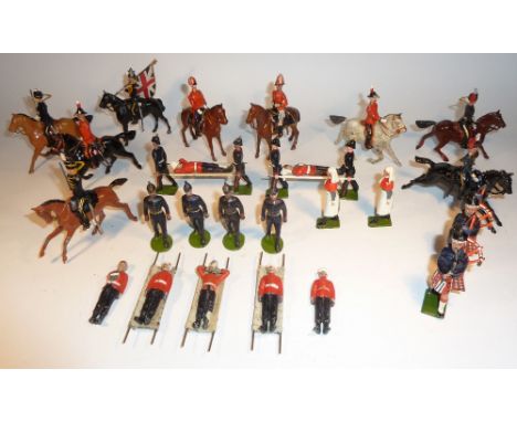 Britains set 201, Officers of the General Staff (G, not matching, some retouching) five cavalry officers, two Scots Guard pip