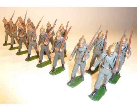 BMC RARE German Infantry in Field Grey marching at the slope, movable arms, 57mm scale, in original illustrated Types of the 