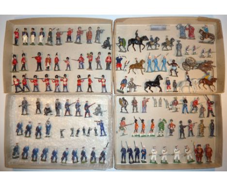  * Hill, Timpo, Britains second grade etc. troops in full dress, sailors, knights, some solidcast, smaller scale etc. (G-P, s