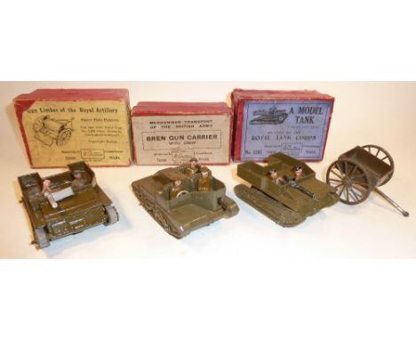 Britains set 1201, Carden Loyd Tank FIRST VERSION with crew, (G, one crew head loose, machine gun and tracks replaced) 1935, 
