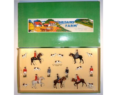  * Britains set 234, Hunting Series 'The Meet' in original ‘Britains Farm’ box (VG, one whip handle missing, two whips bent, 