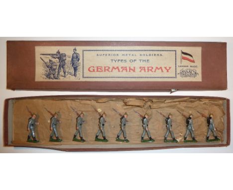 BMC RARE German Infantry in Field Grey marching at the slope, movable arms, 57mm scale, in original illustrated Types of the 